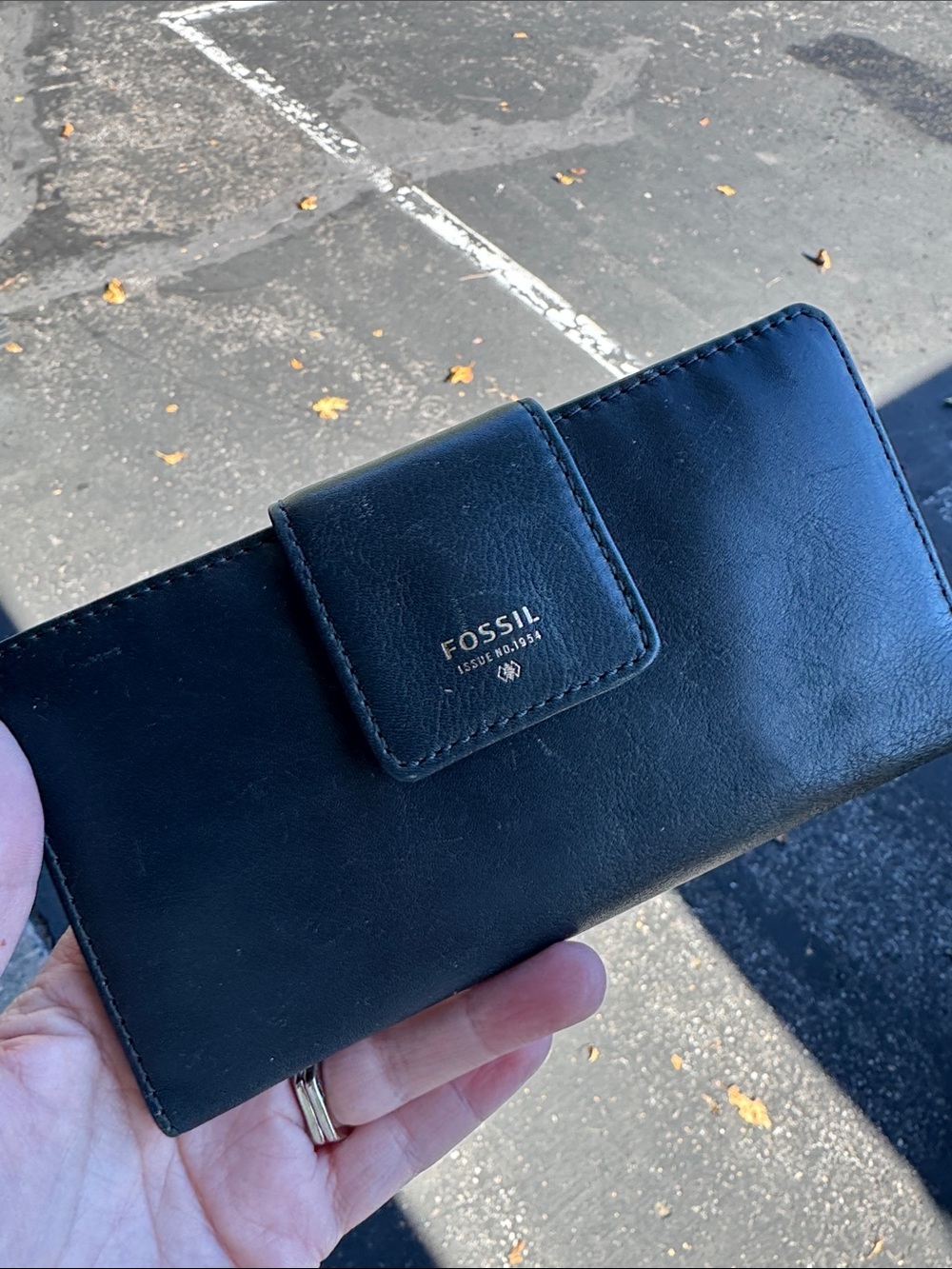 Fossil Black Leather Card & Key Holder Wallet